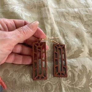 💗Geometric Rectangular Wooden Dangle Earrings - 💗= 10 for $20 bundle